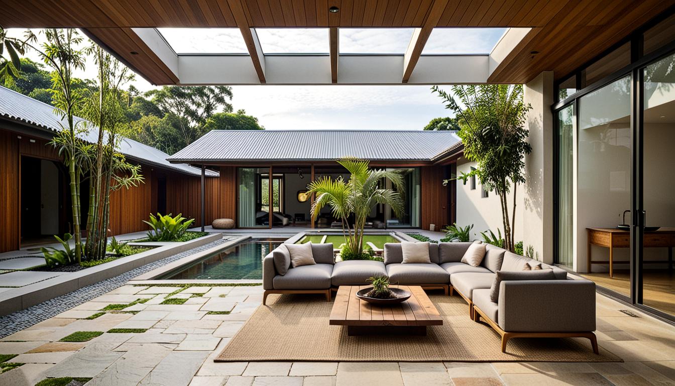 Understand the benefits of courtyard houses in this post, highlighting their connection with nature, use of natural light, how to incorporate plants, furniture, minimalist design, and water features effectively.